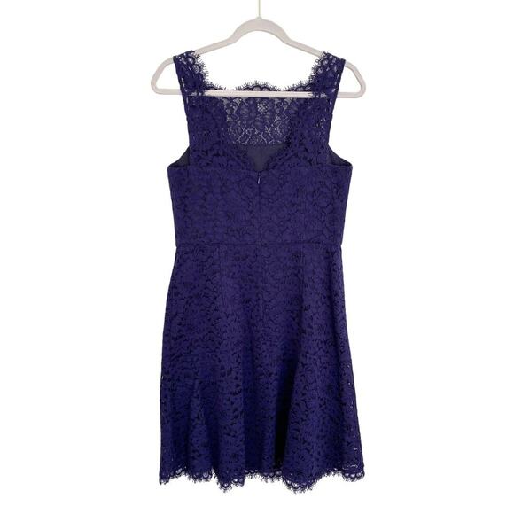 Shoshanna Navy Blue Lace Scalloped Sleeveless Mini Cocktail Dress 10 - Picture 6 of 13